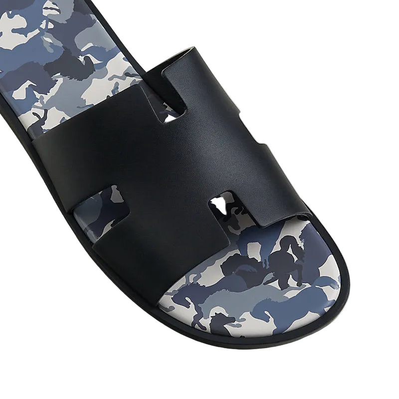 Hermes Izmir Sandal Noir Horse Sole