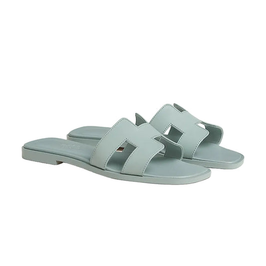 Hermes Oran Sandals Bleu Glacier