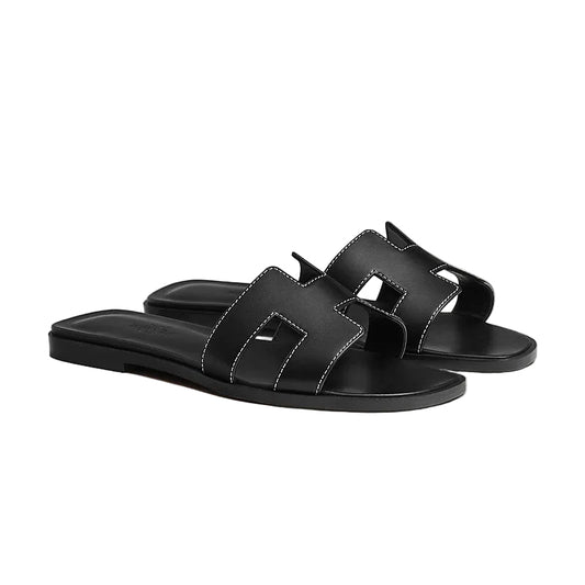 Hermes Oran Sandals Black