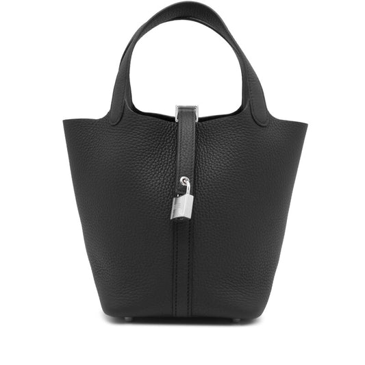 Hermes Picotin Lock 18 Black Clemence Palladium Hardware