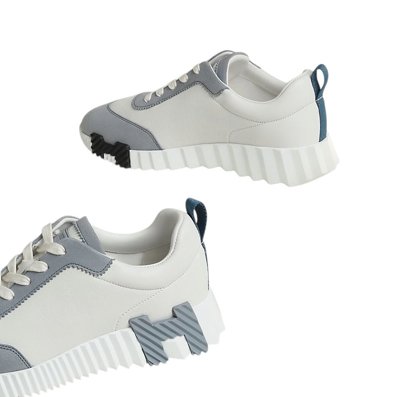 Hermes Bouncing Sneaker Blanc , Bleu Galet
