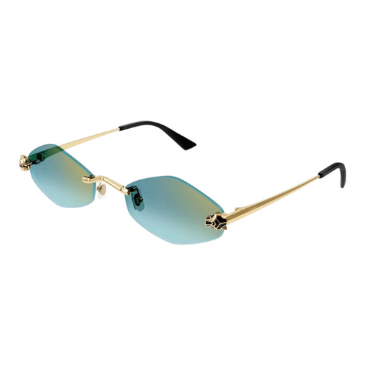 Panthére De Cartier Sunglasses Gold & Blue CT0433S